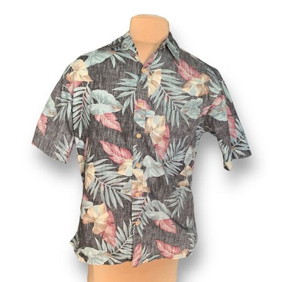 Cooke Street Shirt Short Sleeve Black Tropical Hawaiian Printed Palm Button Up - Picture 3 of 9